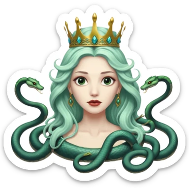 Beautiful Queen Hydra sea witch with seven snake heads sticker