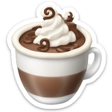Hot cocoa with whipped cream sticker