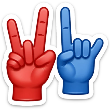foam 1 finger blue (#00A3E0) and red (#F9423A) sticker