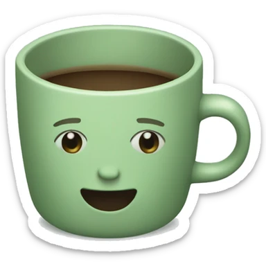 Sage green coffee cup sticker