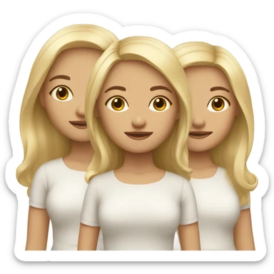 Three sisters all with different lengths of blonde hair Caucasian  sticker