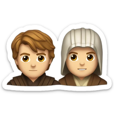 anakin skywalker and obi wan kenobi sticker
