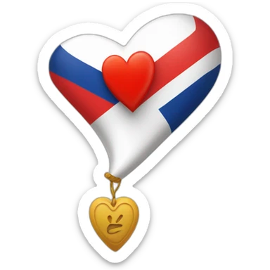 coeur rouge avec le drapeau de l'Allemagne unifiée et avec le drapeau de la France sticker