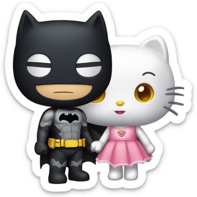 hello kitty and batman sticker