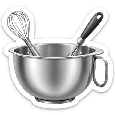 mixing bowl and whisk, simple and bright sticker