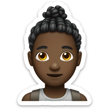 black boy with braids sticker
