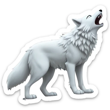 White wolf howling at the moon cool sticker