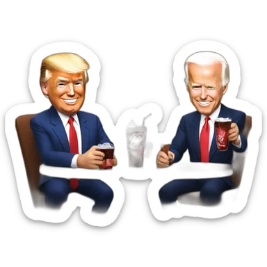 Donald jr trump and Biden drink cola sticker