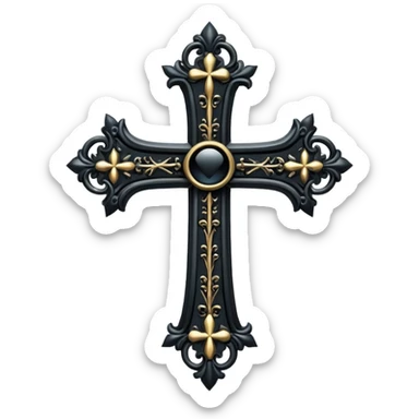 black pink goth cross  sticker