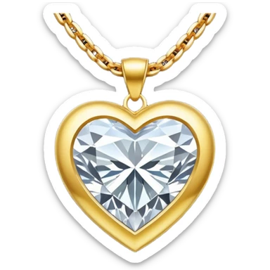 gold chain with a diamond heart pendant sticker