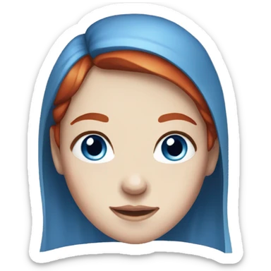 Girl with red hair, blue eyes, pale skin, freckles sticker