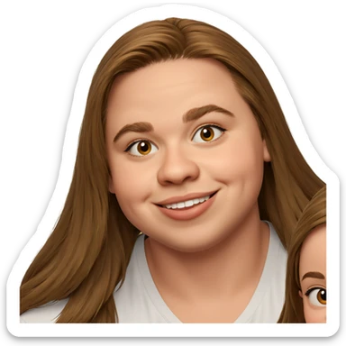 smiling boy with long brown hair sticker