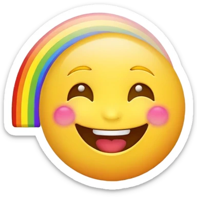 Laugh emoji with rainbow  sticker