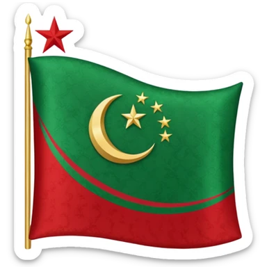 Türkmen flag sticker