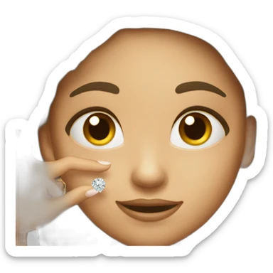 A girl proposing with a diamond ring  sticker