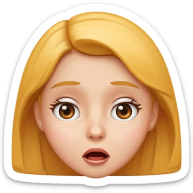 a girl's face surprised simple emoji style sticker