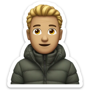 Man with puffer coat sticker