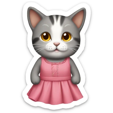 Cat wearing dress ￼ sticker