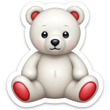 white teddy bear sticker