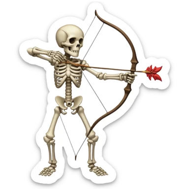 create a dnd style skeleton_archer.png with a bow using 48x48 pixels size sticker