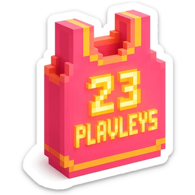 розовая баскетбольная майка со светящейся надписью "23 PLAVLEYS", no background sticker