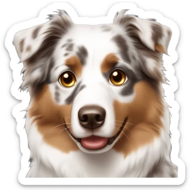 Australian shepherd white light brown one blue eye one brown  sticker