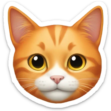 Orange cat in a cloud sticker