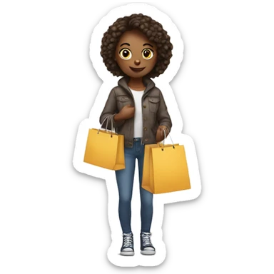 girl with shopping bag sticker