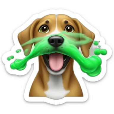 dog with green smoke out of mouth bad breath sticker
