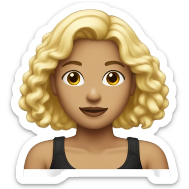 Full black outfit blonde girl sticker
