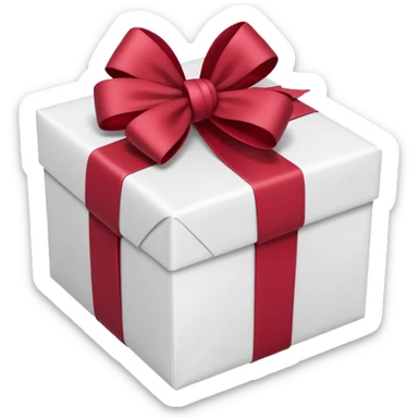 christmas gift with white color and cranberry bow sticker