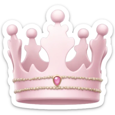 White and pastel pink crown sticker