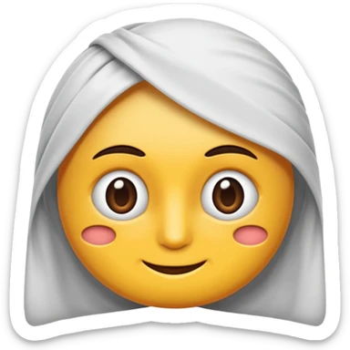 Bir baş örtülü mor kıyafetli siyah kaşlı büyükanne sticker