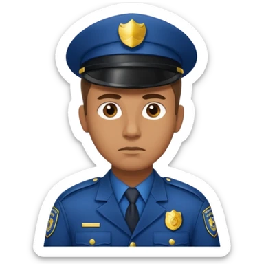 policeman 4 types of the same style sticker
