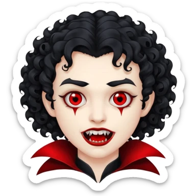 curly hair a picture of me as a vampire sticker
