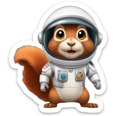 Squirrel dressed as an astro sticker