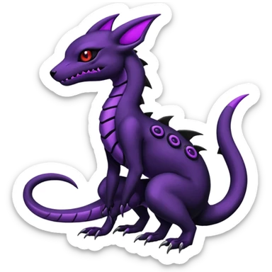 Evil Gothic Salandit-Umbreon-Fakémon-hybrid-creature (full body)  sticker