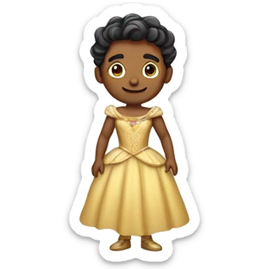 Hombre moreno con vestido de princesa  sticker