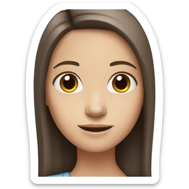 White-skinned girl with long, straight and brown hair sticker