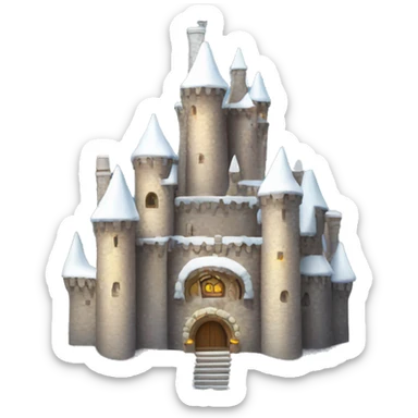Christmas Snow covered castle  sticker