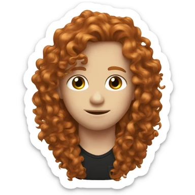 Kissing curly ginger hair with black hair white skin men sticker