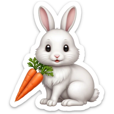 rabbit with carrots sticker