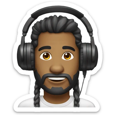 lobo siberiano negro con audifonos sticker