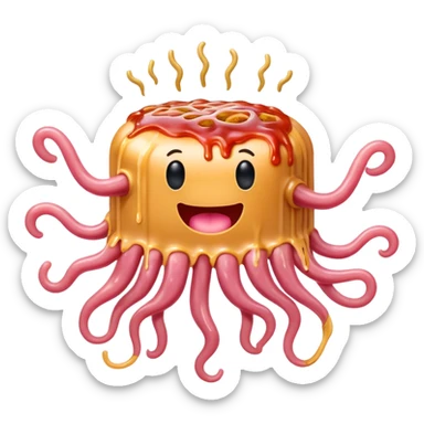  SPAM meat melted pink dripping sauce flying spaghetti monster sticker