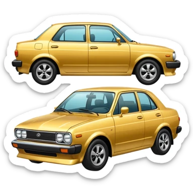Golden Corolla car emoji sticker
