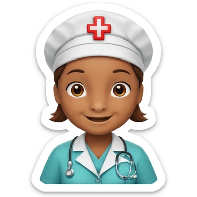 Turtle in nurse uniform smiling.

















 sticker