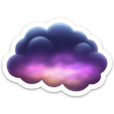 Dark iridescent cloud glowing sticker