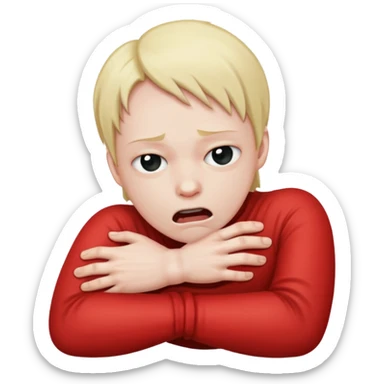 Person strangling themselves  sticker