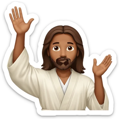 African American Jesus Christ with hands in the air sticker