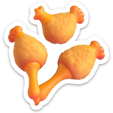 two KFC-style chicken legs, crunchy coating, juicy, simple background sticker